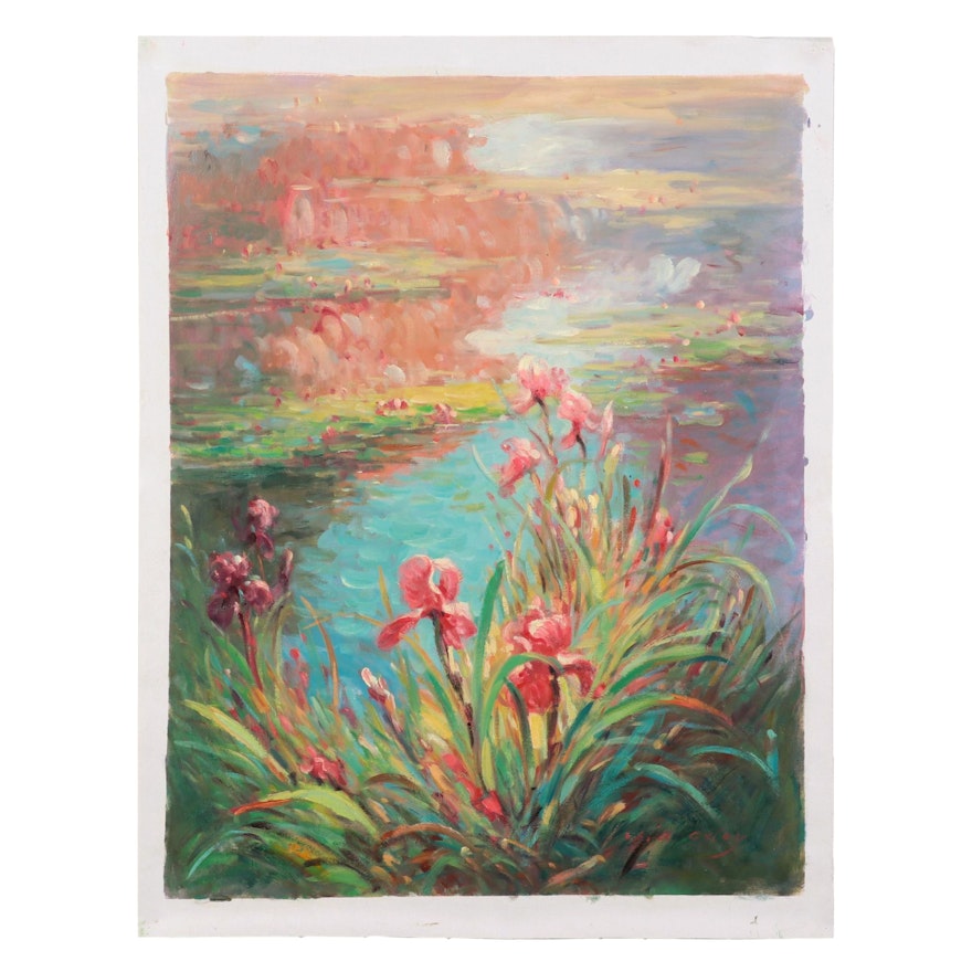 Pond Landscape Oil Painting