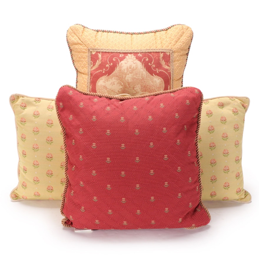 Portofino and Newport Red and Mustard Accent Pillows