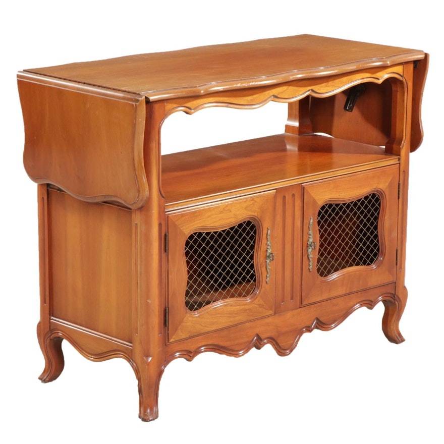 French Provincial Style Maple Drop-Leaf Server, Late 20th Century
