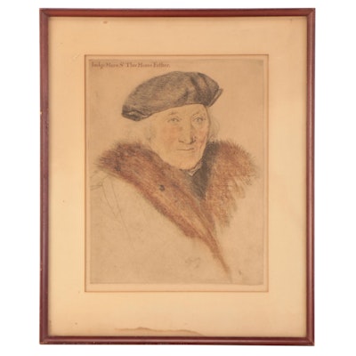 Hand-Colored Aquatint Etching After Hans Holbein the Younger "Sir John More"