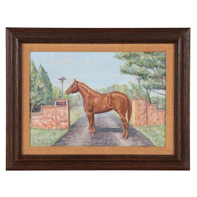S. Palmer Watercolor Painting of Horse