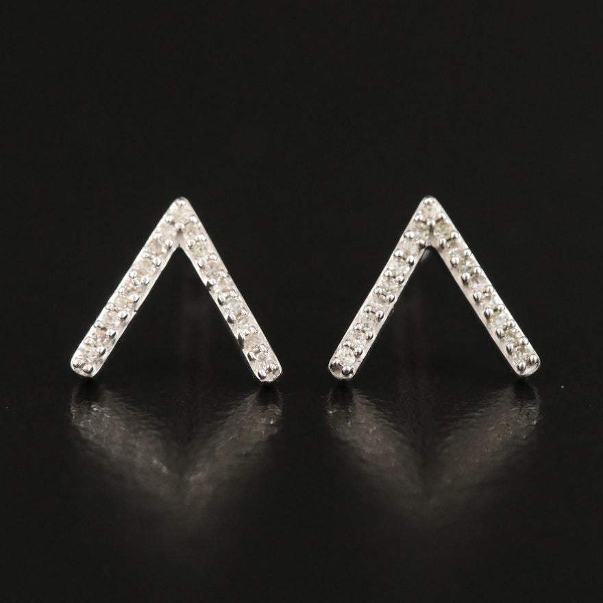 Sterling Diamond Arrow Point Earrings