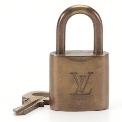 Louis Vuitton Brass Padlock and Key Set