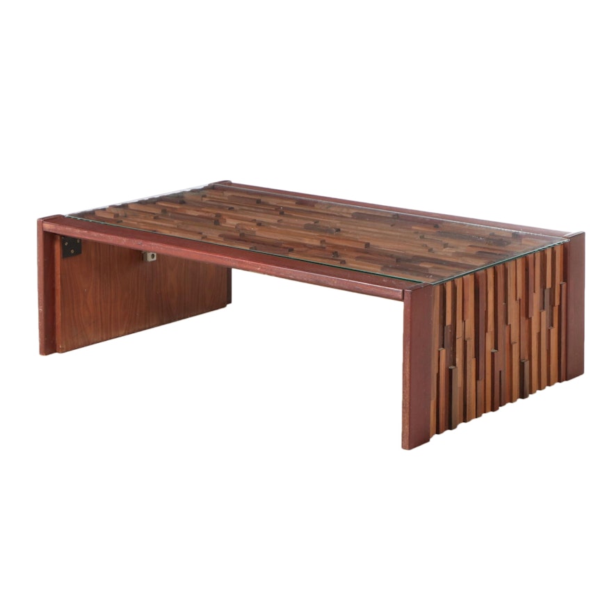 Percival Lafer Modernist Rosewood and Hardwood Folding Coffee Table, circa 1970