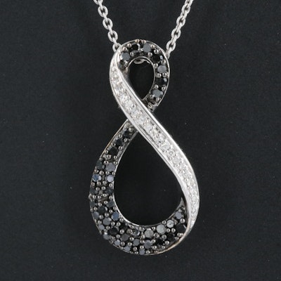 Sterling Diamond Infinity Pendant Necklace