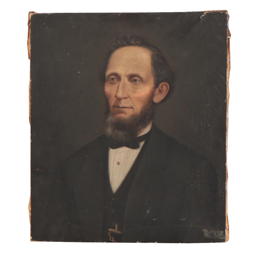 Portrait Oil Painting of a Gentleman, Late 19th Century