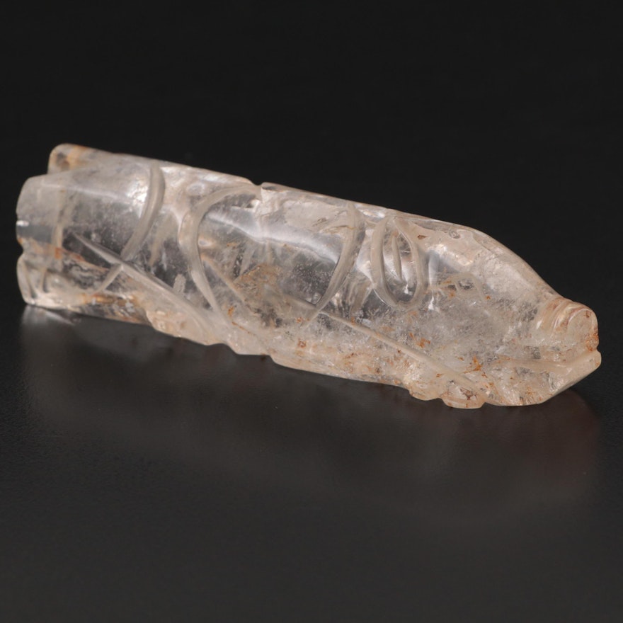 Chinese Han Dynasty Carved Rock Crystal Figure of a Pig
