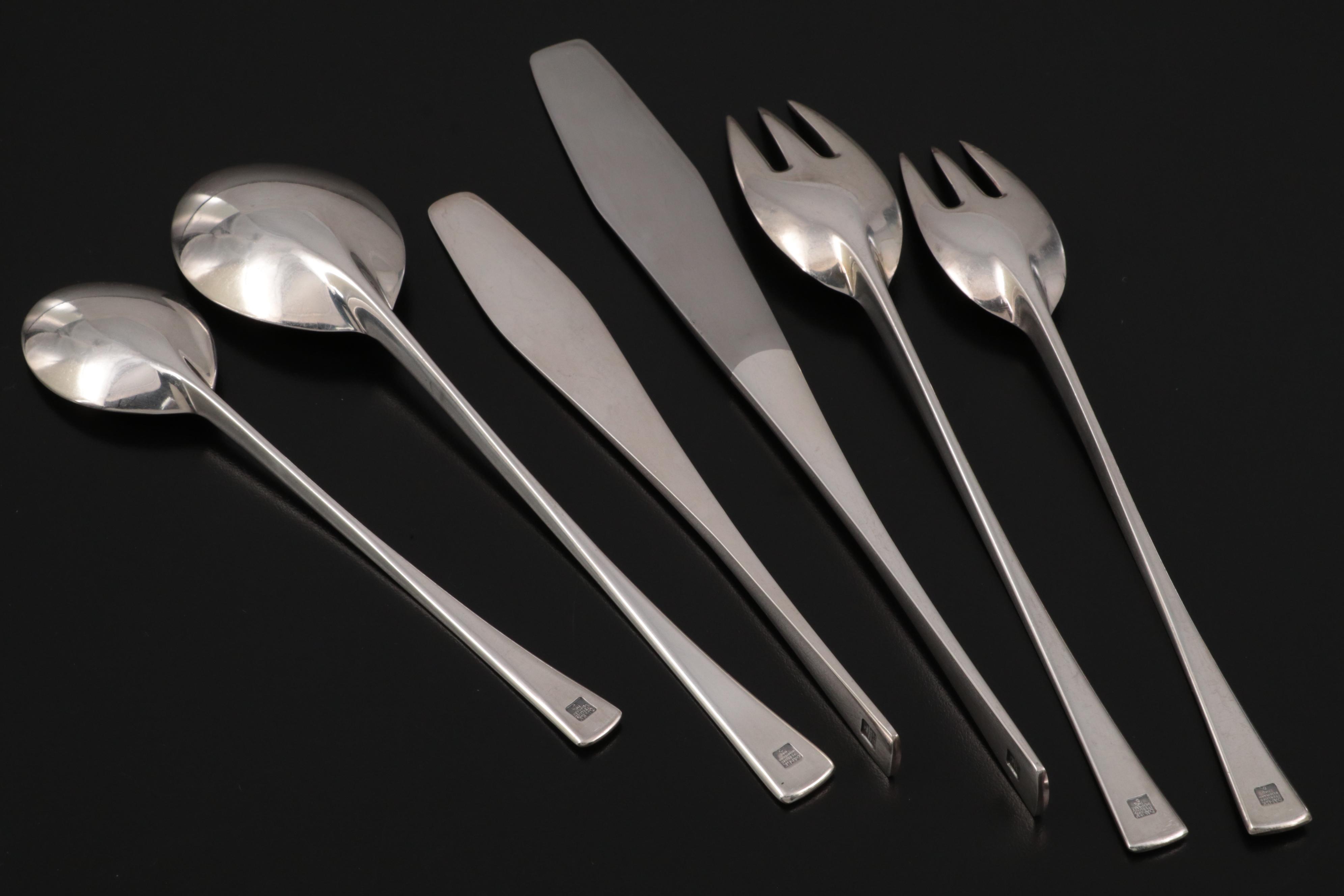 Jens Quistgaard "Tjörn" Sterling Silver Flatware for Twelve by Dansk
