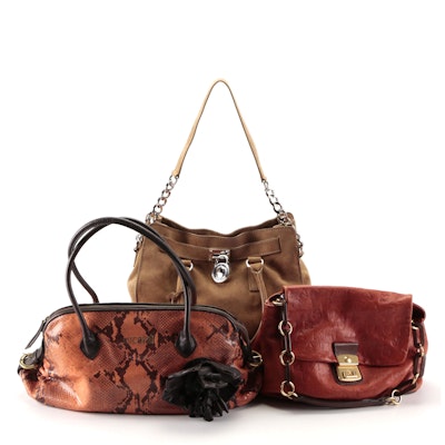 Leather Shoulder Bags by Just Cavalli, Michael Kors, and Marc by Marc Jacobs
