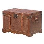 Contemporary Croc-Embossed Faux-Leather Trunk
