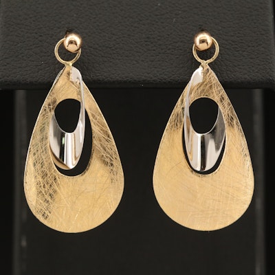 14K Two-Tone Pendant Earrings