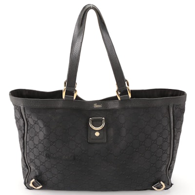 Gucci Abbey Tote in Black GG Canvas and Leather