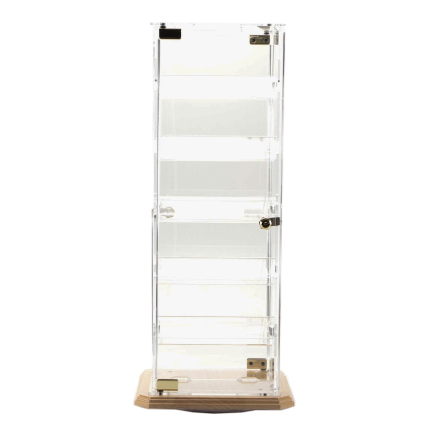 Tower Style Acrylic and Wood Countertop Display Case