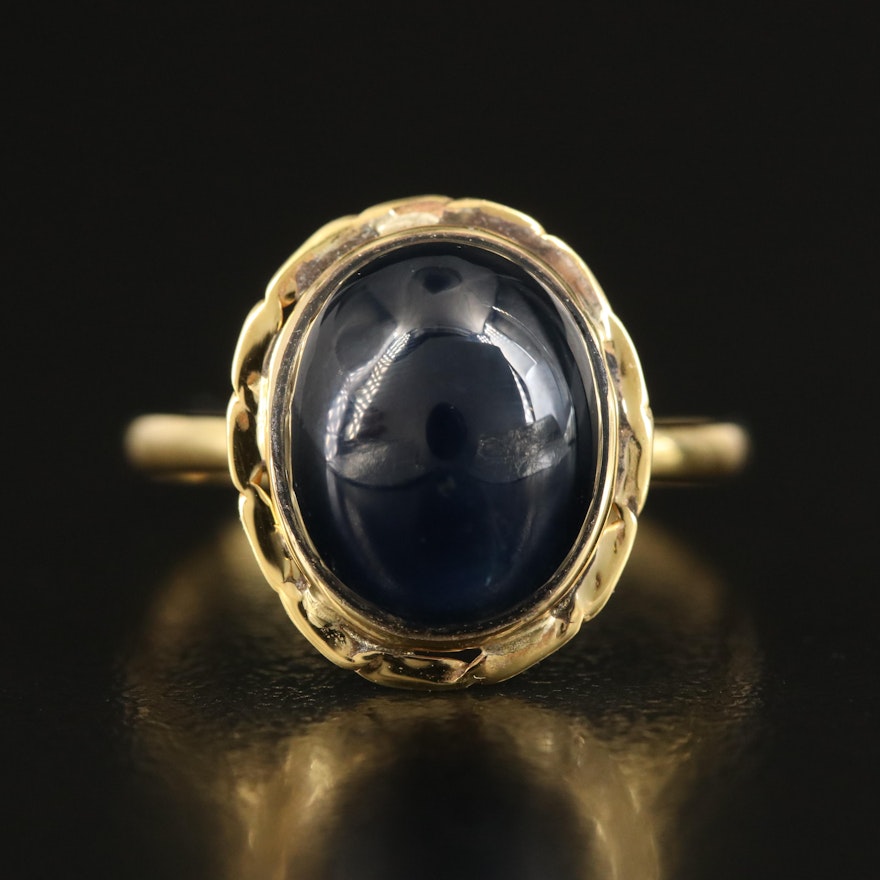 14K Sapphire Dome Ring