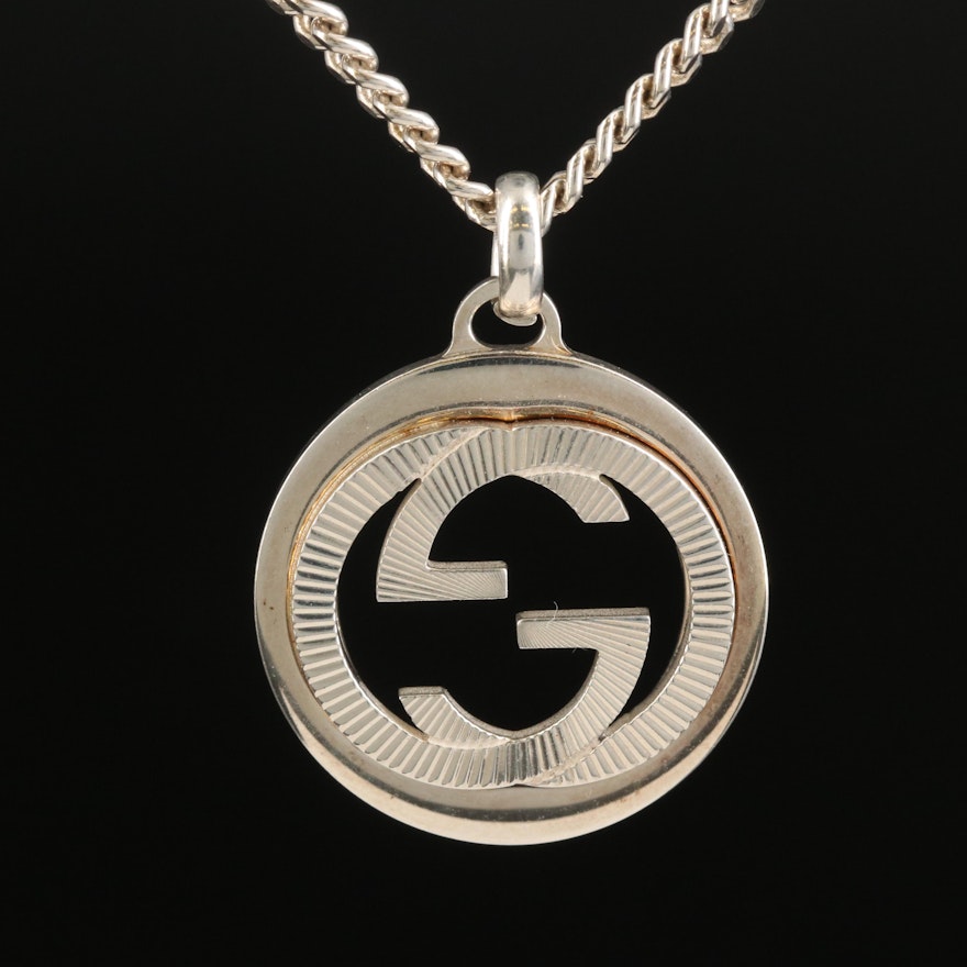 Gucci Sterling Interlocking "GG" Pendant Necklace