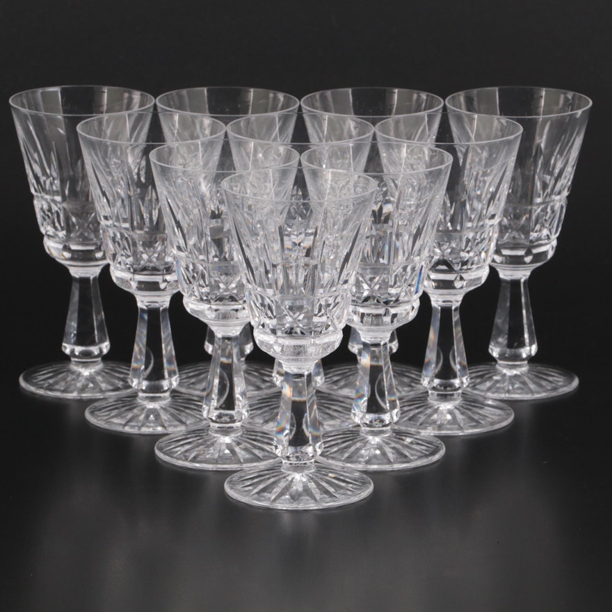 Waterford Crystal "Kylemore" White Wine Glasses, Mid/Late 20th Century