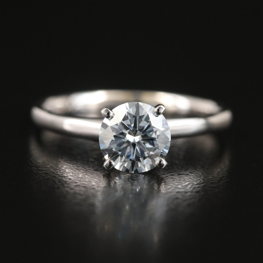 14K Lab Grown 1.15 CT Diamond Solitaire Ring