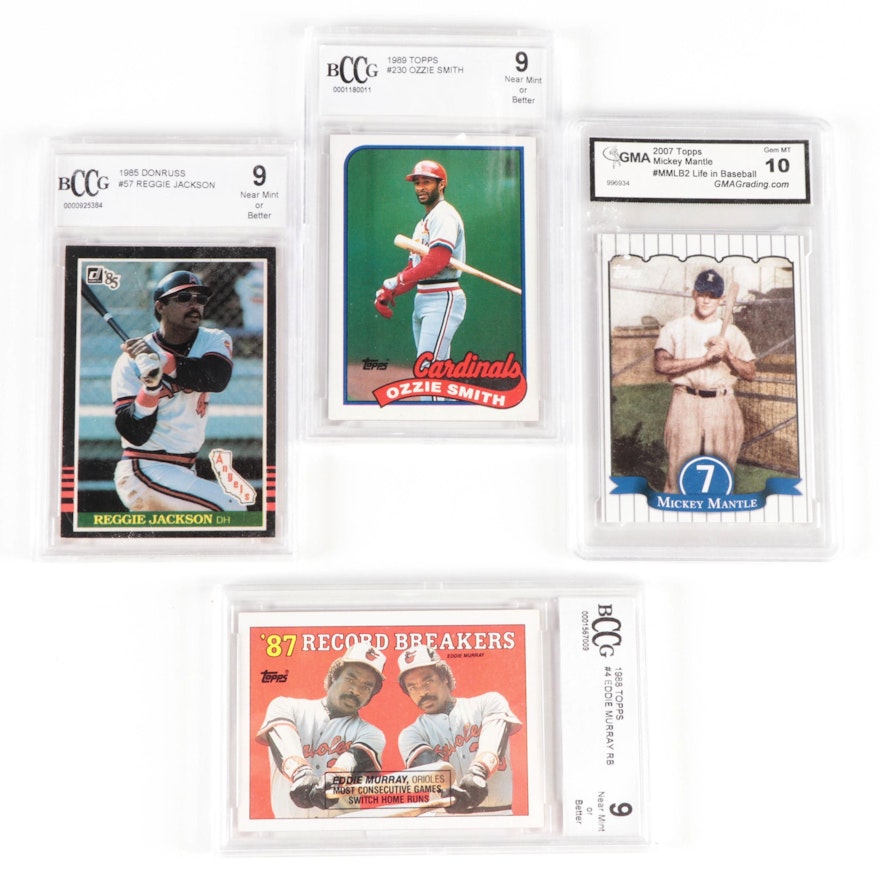 Topps, Donruss Graded Baseball Cards With Mantle, Jackson and More, 1980s–2000s