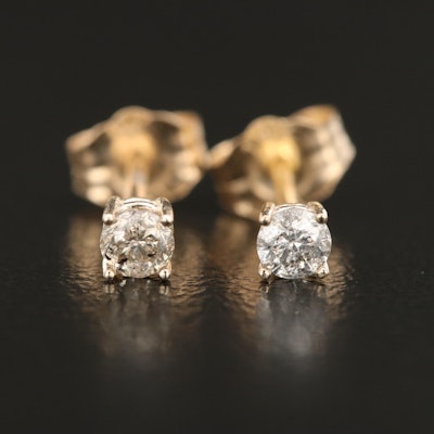 14K 0.20 CTW Diamond Solitaire Stud Earrings