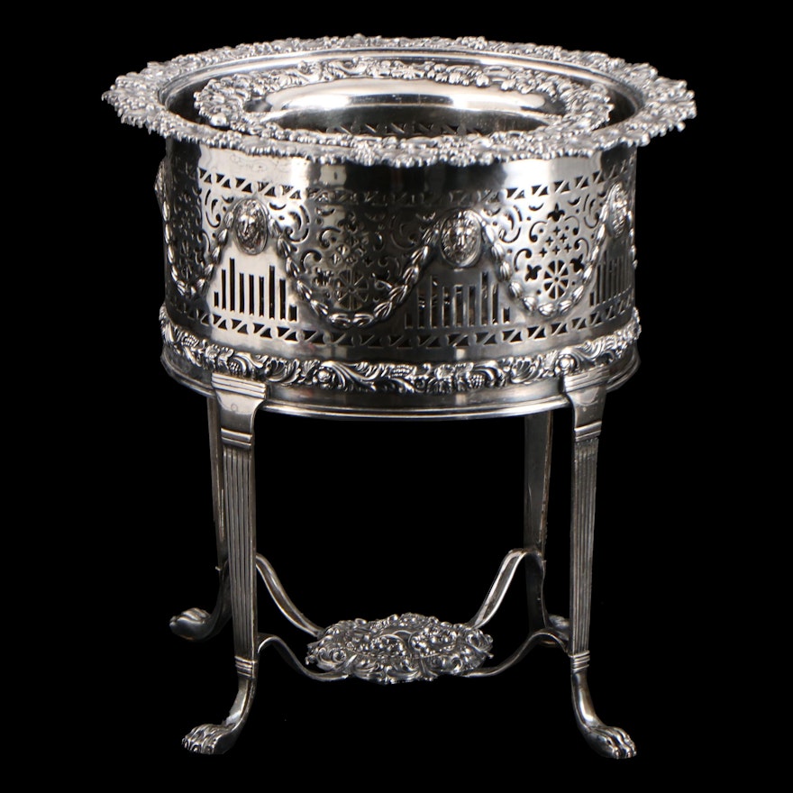Adams Style Silver Plate Centerpiece Stand, Early 20th C.