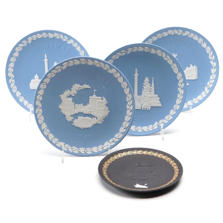 Wedgwood Jasperware Christmas and Mother's Day Plates, 1969–1971