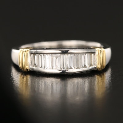 Platinum 0.50 CTW Diamond Band with 18K Accents