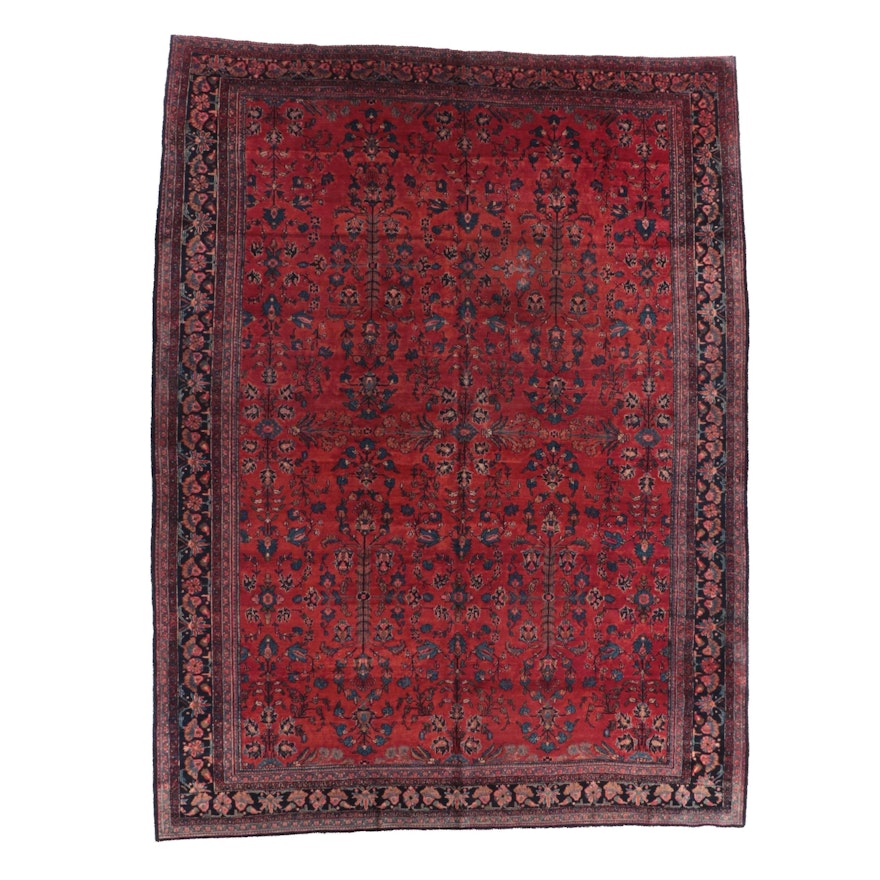 11'1 x 14'6 Hand-Knotted Persian Lilihan Room Sized Rug