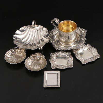 Gorham Sterling Silver Butter Pats and Place Card Holders with Other Sterling