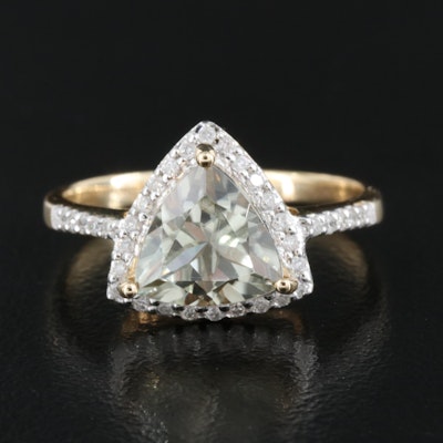 14K Zultanite and Diamond Halo Ring