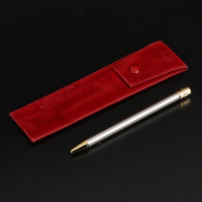 Santos de Cartier Lacquered Steel and Gold Plate Ballpoint Pen