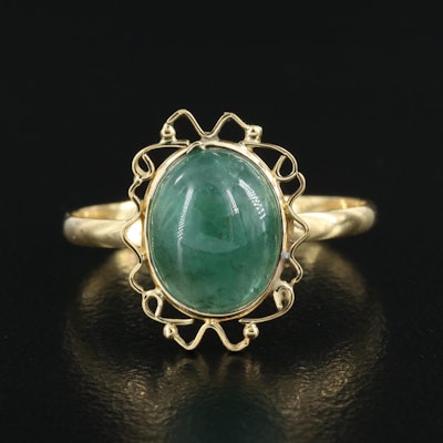 14K Wirework and Emerald Ring
