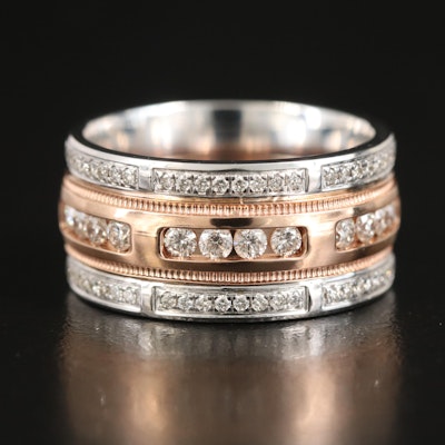 14K 2.00 CTW Diamond Eternity Band with Rose Gold Accent