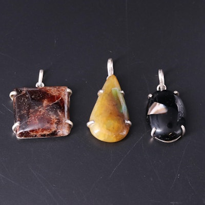 Sterling Silver Pendant Collection Including Agate