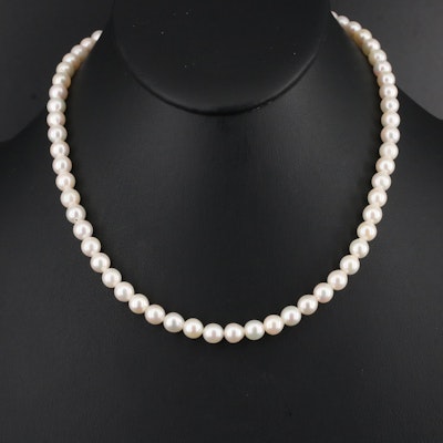 14K Near-Round Pearl Necklace
