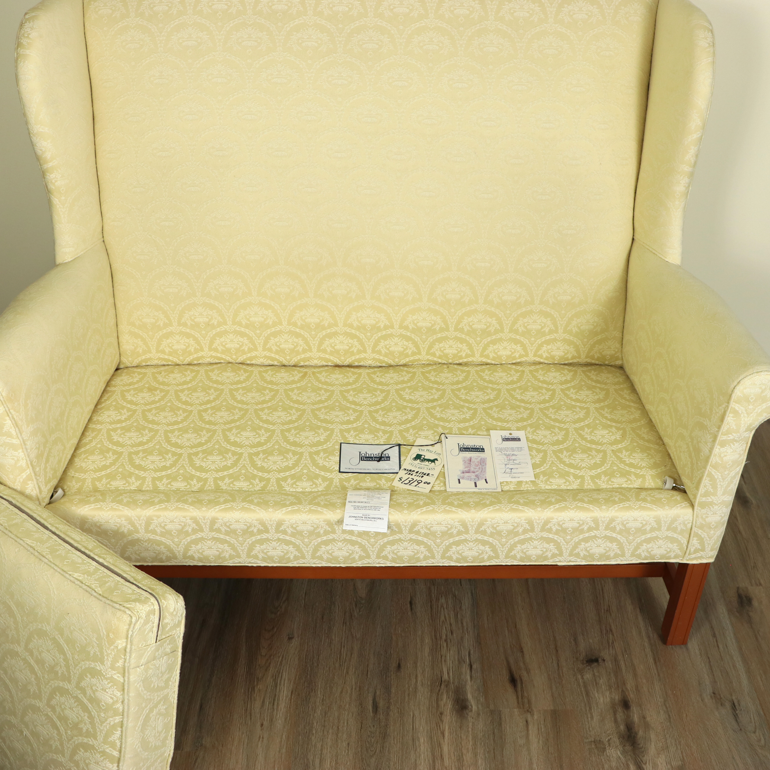 Johnston Benchworks Chippendale Style HighBack Settee, Late 20th