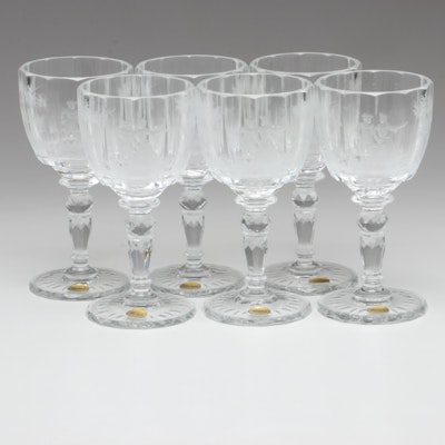 Moser "Maria Theresa" Etched Crystal Water Goblets