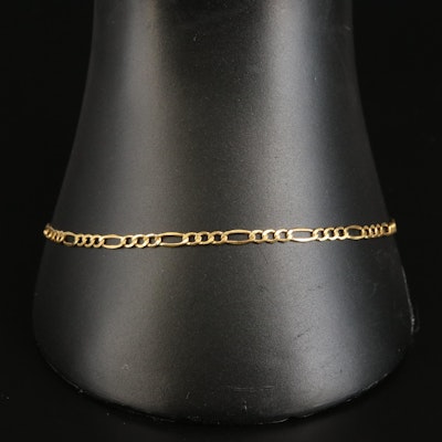 14K Figaro Chain Bracelet
