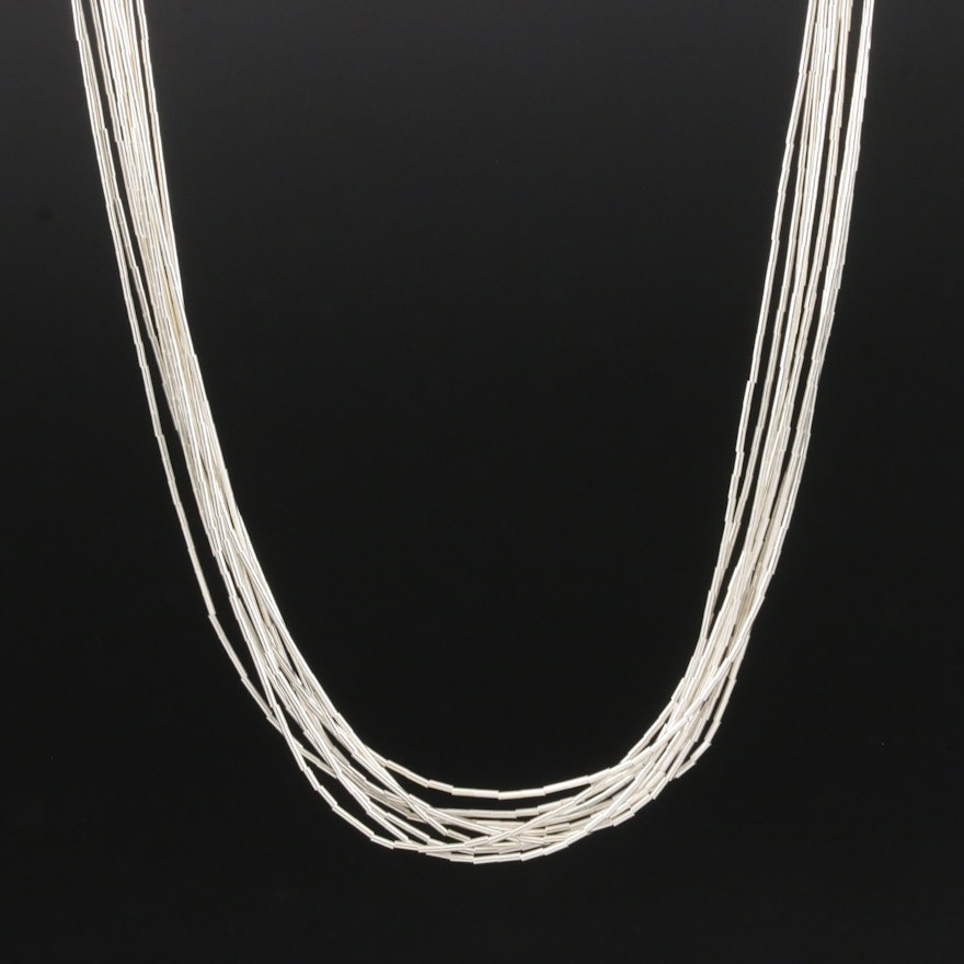 Sterling Liquid Silver Multi-Strand Necklace