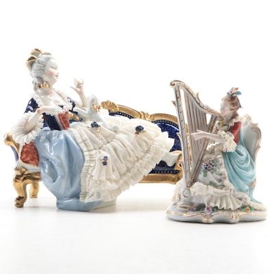 Sitzendorf and Unterweißbach Lace Porcelain Figurines