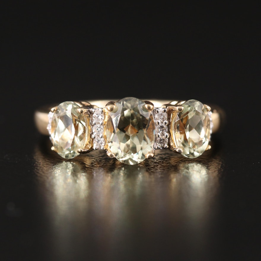 10K Alexandrite and Diamond Ring