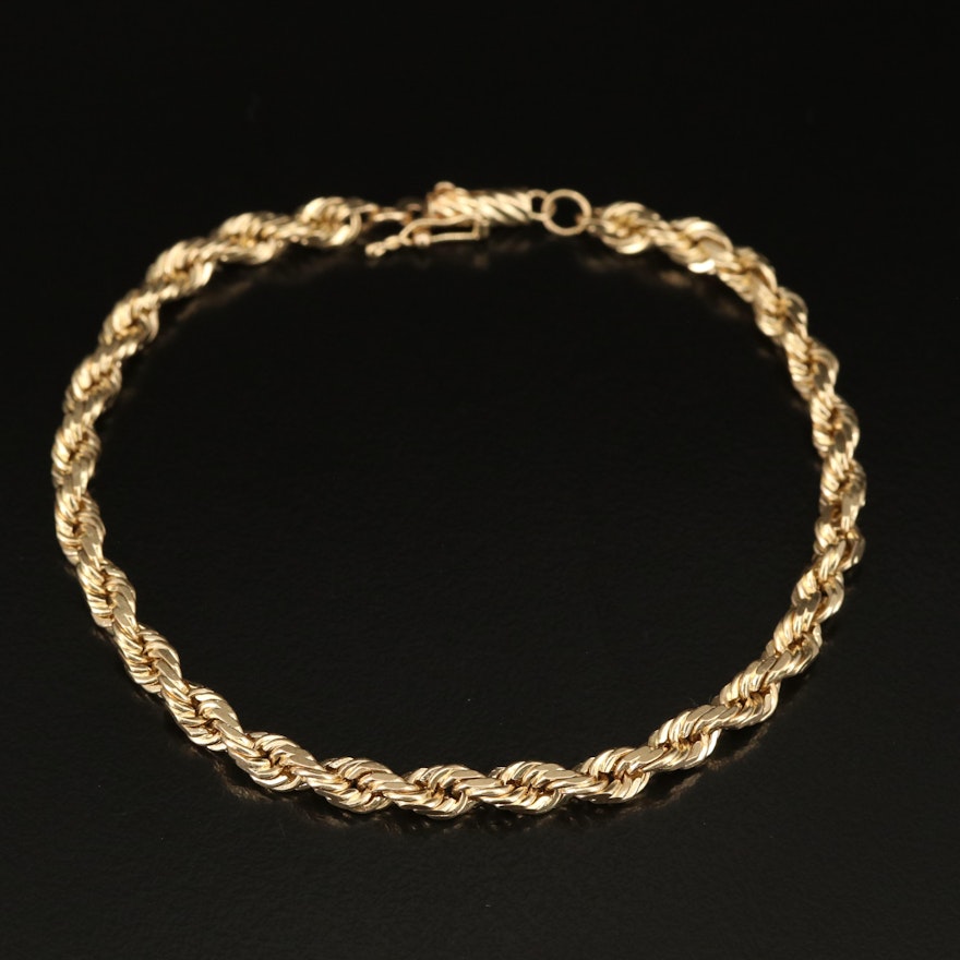 14K Rope Chain Bracelet