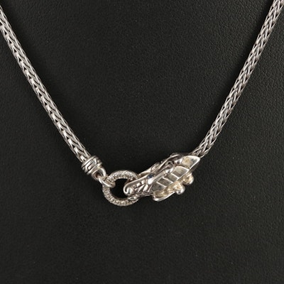 John Hardy "Naga" Sterling Diamond and Sapphire Necklace
