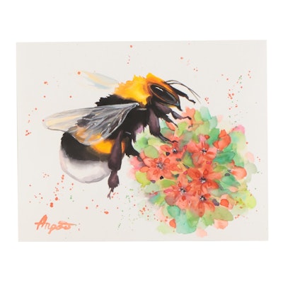 Anne Gorywine Watercolor Painting of Bee