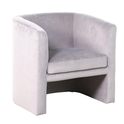 Studio McGee for Threshold Vernon Grey Velour Barrel Chair