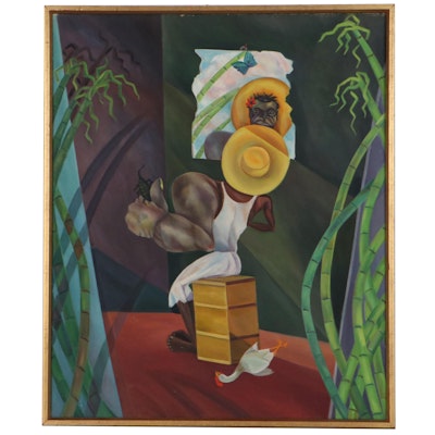 Lee Loring Oil Painting "Woman Elephantisasis," 1946