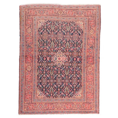 4'6 x 6'2 Hand-Knotted Persian Sarouk Area Rug