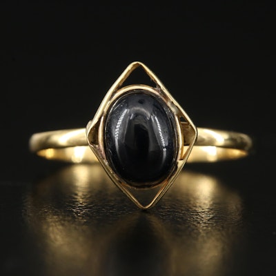 14K Sapphire Navette Ring