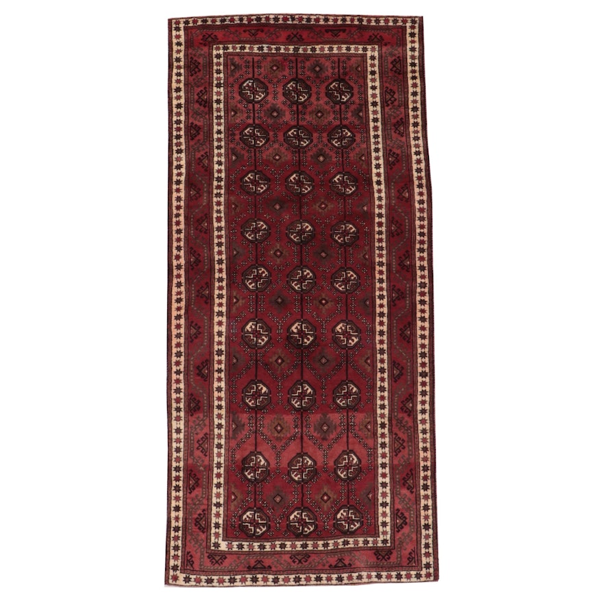 4'2 x 9'2 Hand-Knotted Afghan Turkmen Long Rug