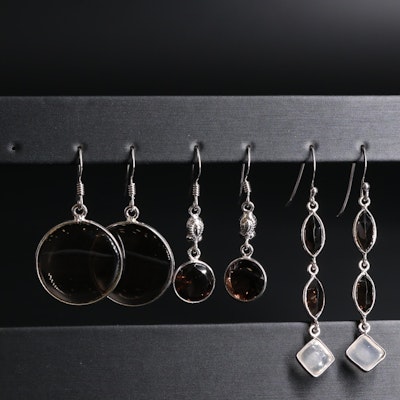 Sterling Silver Earring Collection Including Quartz