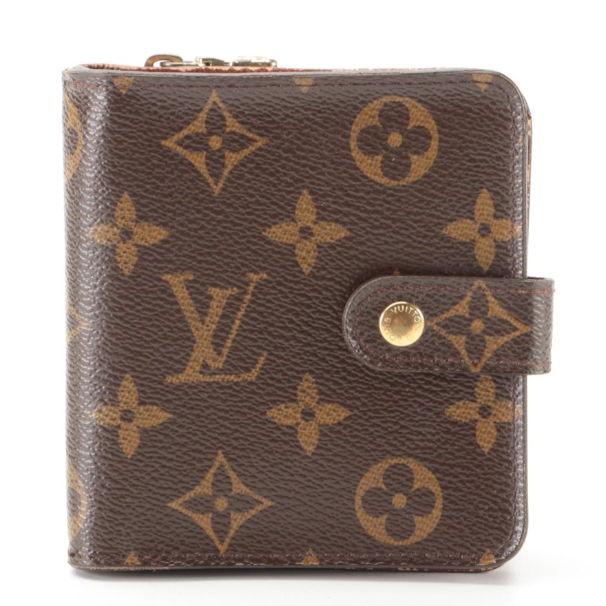 Louis Vuitton Compact Wallet in Monogram Canvas and Leather